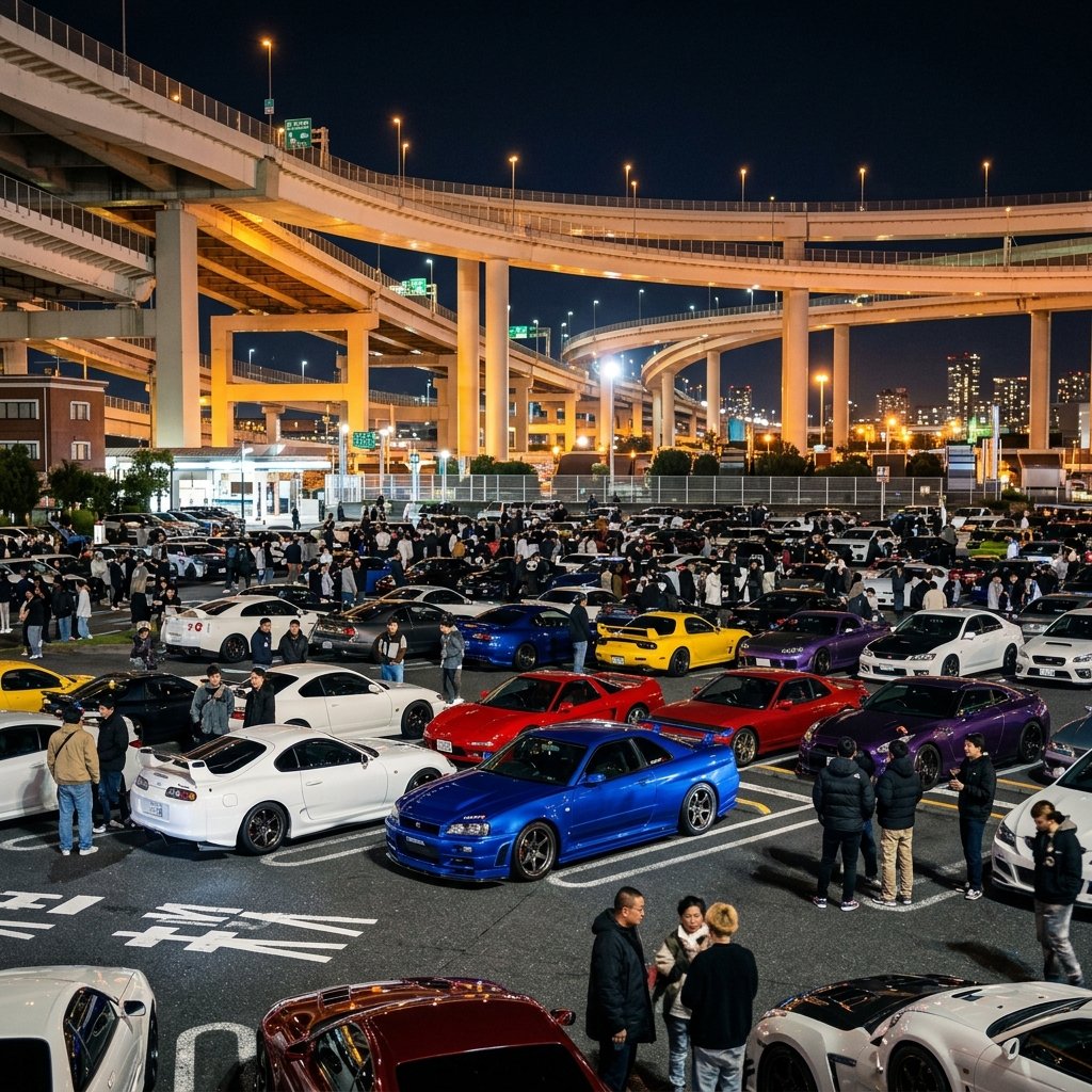 cars gathering at daikoku pa 202608051109